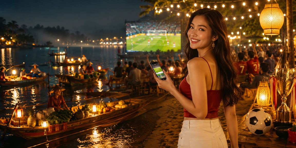 Khung cảnh chợ đêm Đà Lạt minh họa việc đọc điều khoản trước khi theo dõi thể thao