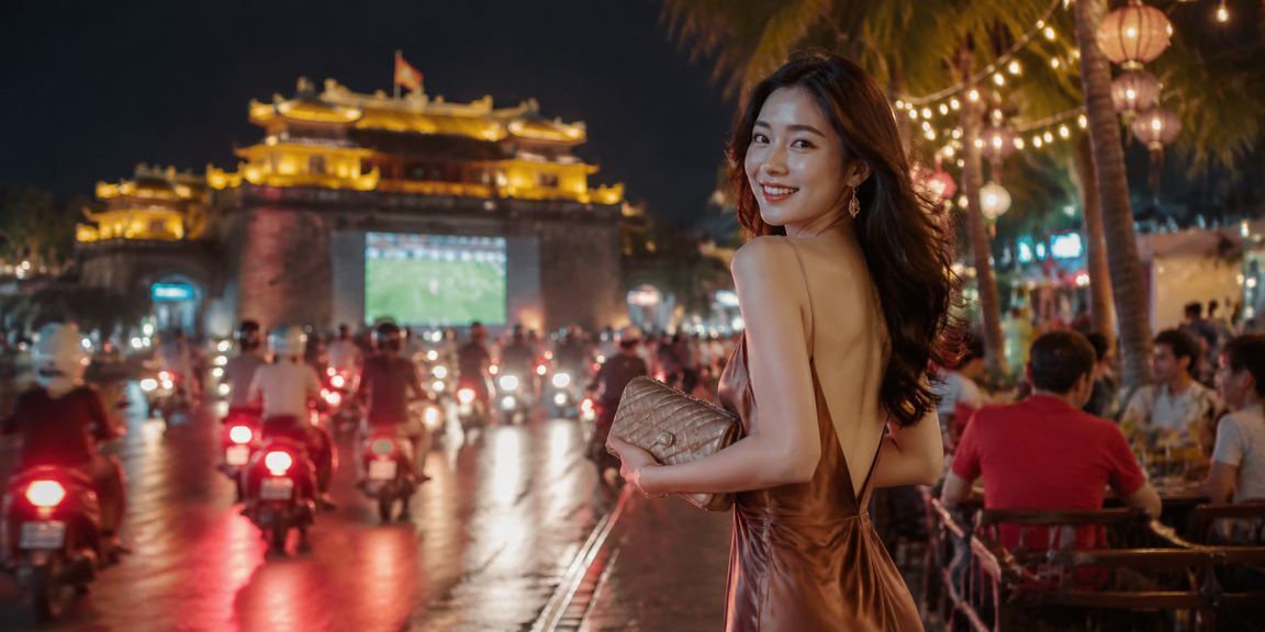 Giao diện đăng ký trên điện thoại với ánh đèn giải trí tại Huế