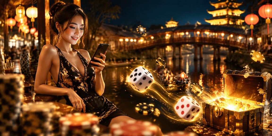Khung cảnh đêm tại Huế minh họa việc duyệt web giải trí trên điện thoại