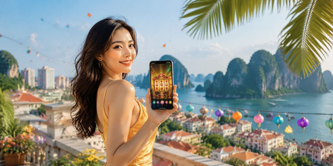 Người dùng tại Ninh Bình xem nền tảng giải trí trên điện thoại trong lễ hội