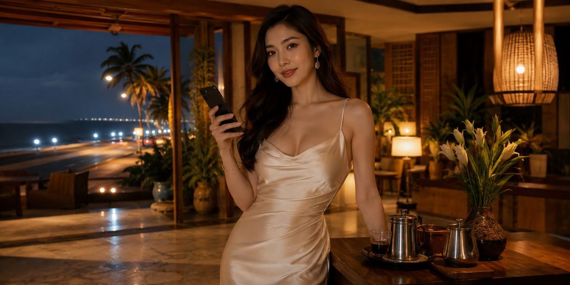 Người dùng Phan Thiết xem thể thao và đọc đánh giá nền tảng trong quán cà phê